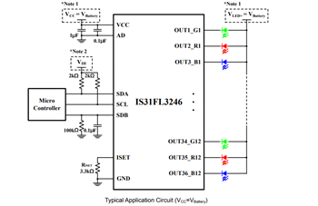 Application Circuit Diagram - Lumissil IS31FL3246-x 36-Channel LED Drivers
